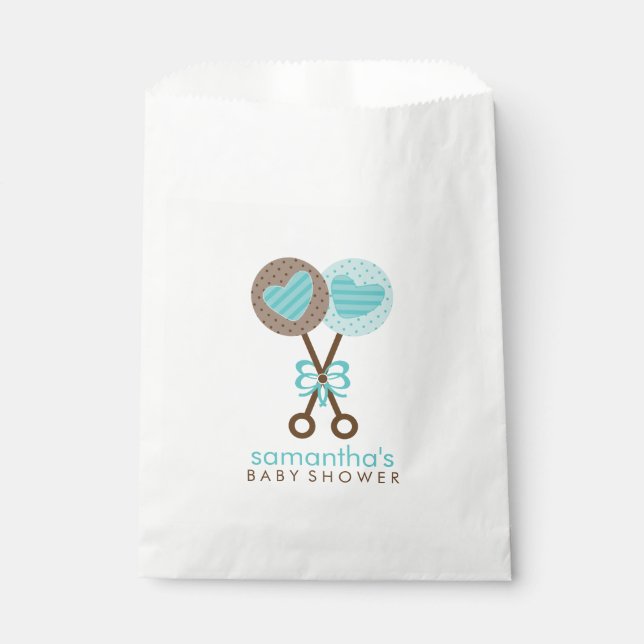 Sacolinha Chá de fraldas de Bebês Rattles Twin Boys (Frente)