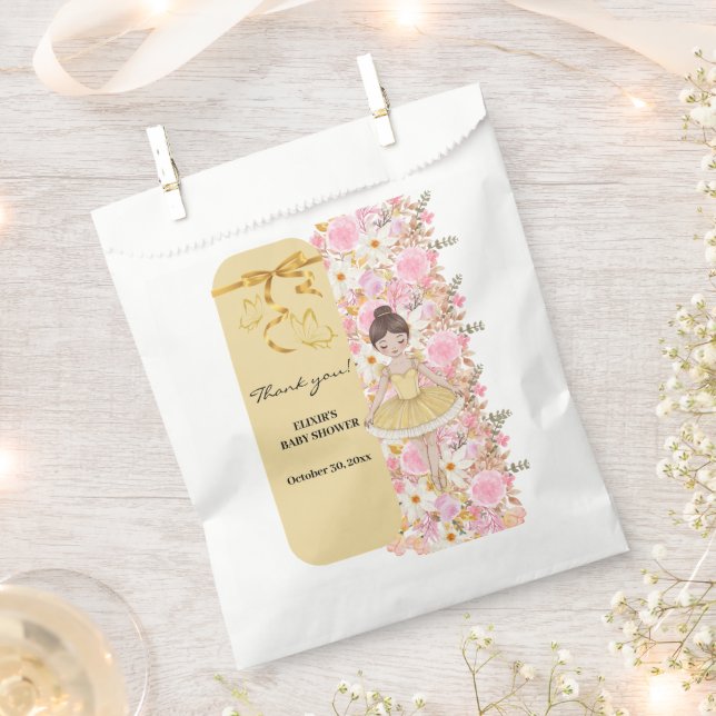 Sacolinha Chá de fraldas de Borboletas de Tutu Ballerina Ama (Cortado)