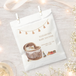 Sacolinha Chá de fraldas de Brinquedo Cute Boho Bassinet Neu