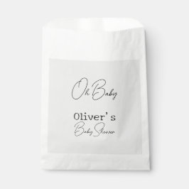 Sacolinha Chá de fraldas de Caligrafia Elegante de Cinzas Si