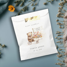 Sacolinha Chá de fraldas De Carrinho Floral De Ursinho Cute,