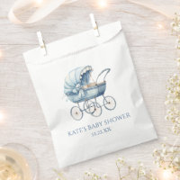 Chá de fraldas de Carruagem do Elegante Blue Vinta