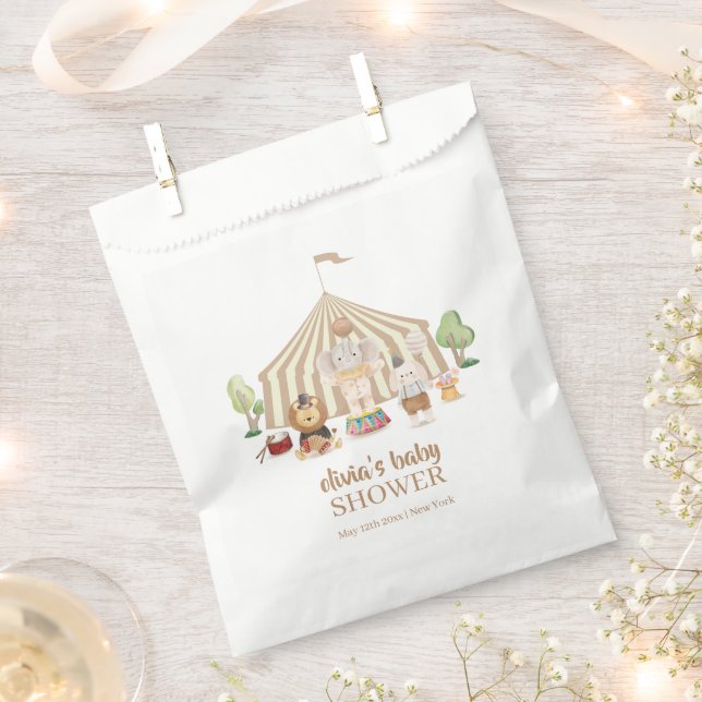 Sacolinha Chá de fraldas de circo mágico Safari neutro (Cortado)