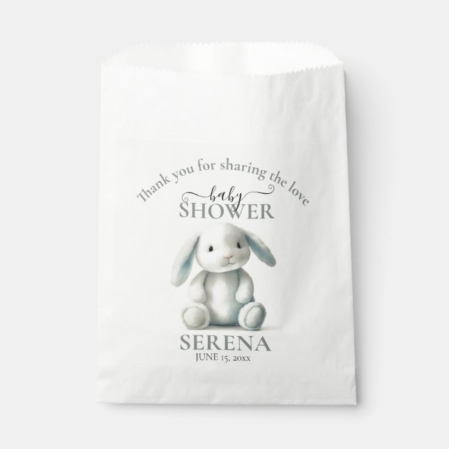 Sacolinha Chá de fraldas de coelhinho recheado sem som (Frente)