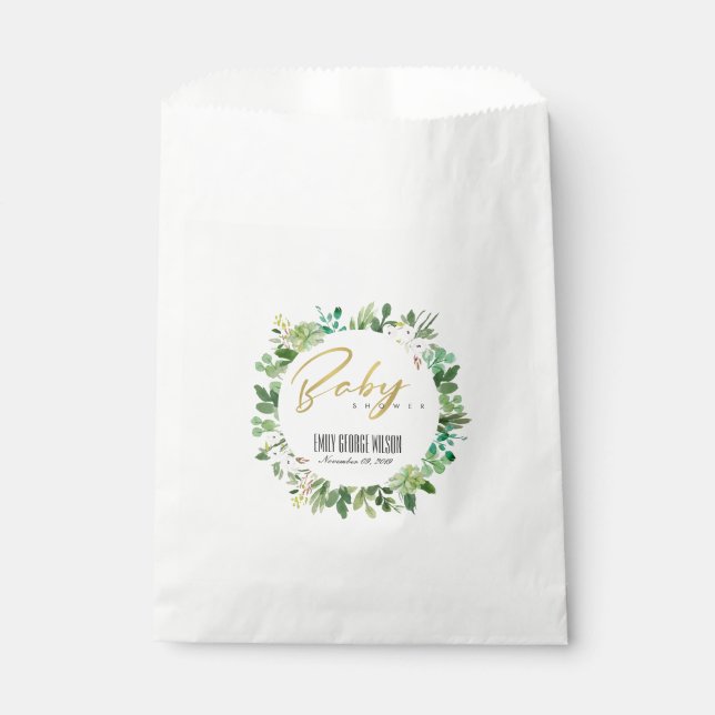 SACOLINHA CHÁ DE FRALDAS DE COR DE WREATH FOLIAGE (Frente)