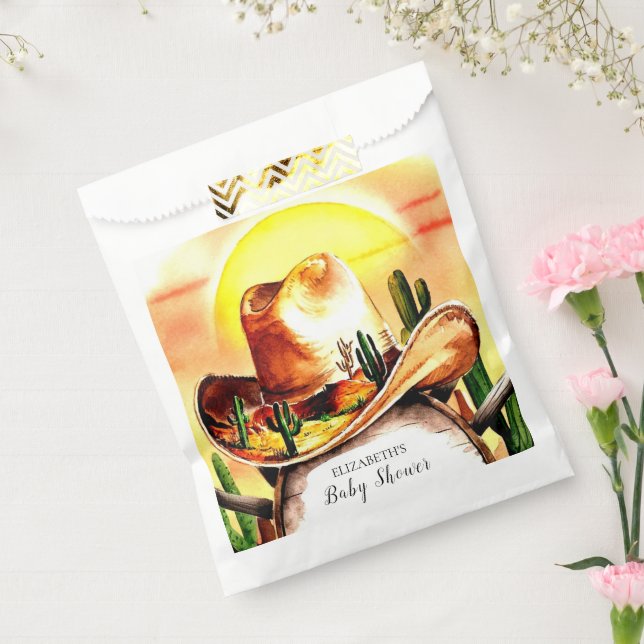 Sacolinha Chá de fraldas De Cowboy Do Pastel Whimsical (Selado)