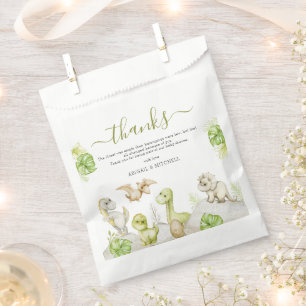 Sacolinha Chá de fraldas de Dinossauro de Aquarela Doce