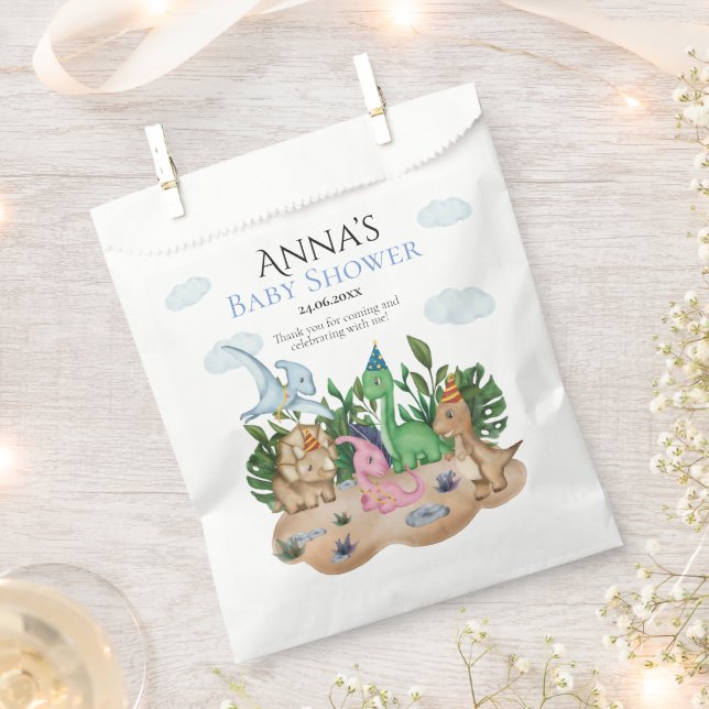 Sacolinha Chá de fraldas de Dinossauros da Floresta Tropical (Cortado)