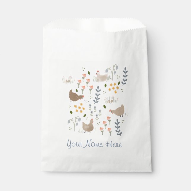 Sacolinha Chá de fraldas de Festas Personalizadas do Chicken (Frente)