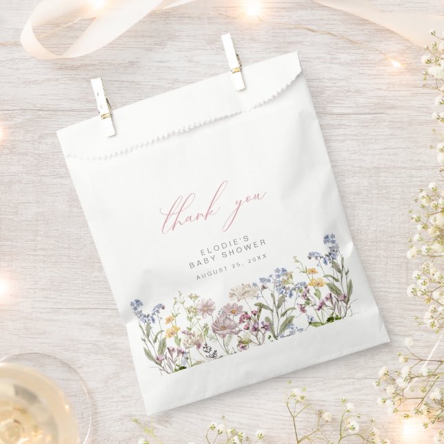 Sacolinha Chá de fraldas de flor selvagem Favorece Bolsas Fl (Cortado)