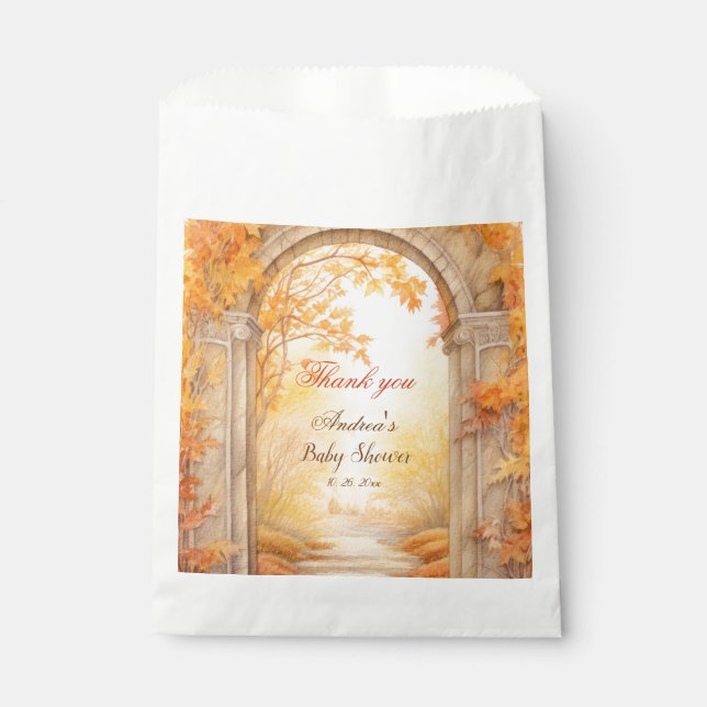 Sacolinha Chá de fraldas de Folhas de Tema do outono (Frente)