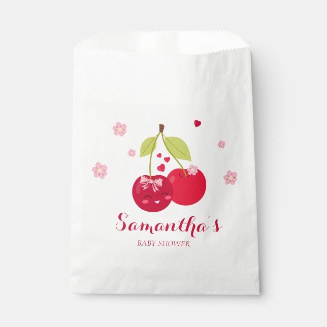 Sacolinha Chá de fraldas de Garota de Coqueteira Rosa de Che (Frente)