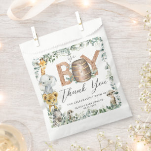 Sacolinha Chá de fraldas de Garoto Verde de Animais da Selva