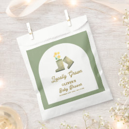 Sacolinha Chá de fraldas de Inicializações Florais Verde Sag