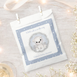Sacolinha Chá de fraldas de Inverno Azul Urso Polar Branco