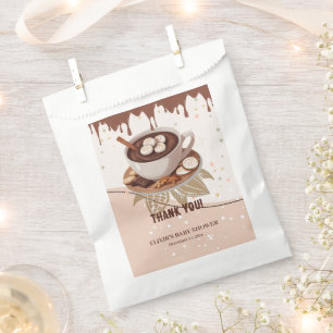 Sacolinha Chá de fraldas de inverno com chocolate quente e c