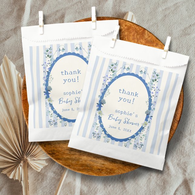 Sacolinha Chá de fraldas de Jardim de Estirpe Azul Pastel (Criador carregado)