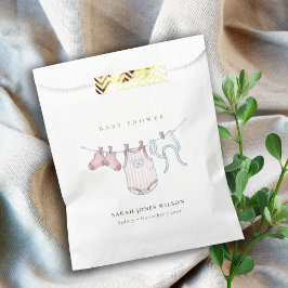 Sacolinha Chá de fraldas de linha de estreia de menina rosa 