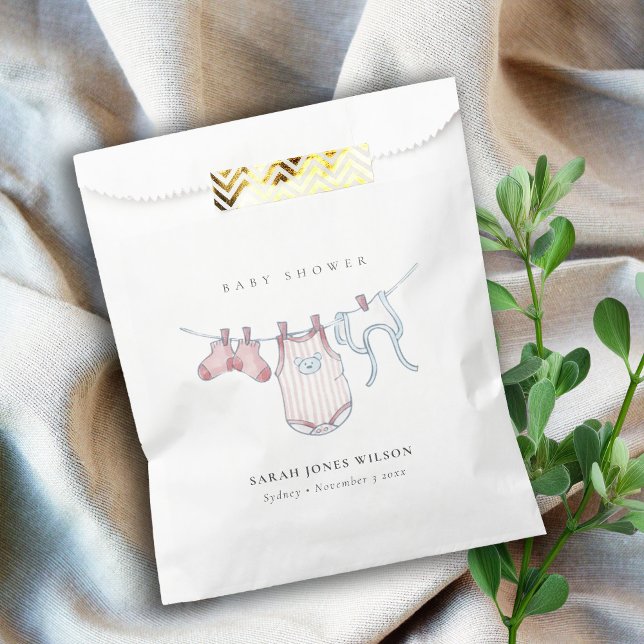 Sacolinha Chá de fraldas de linha de estreia de menina rosa  (Criador carregado)