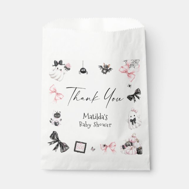 Sacolinha Chá de fraldas de Menina de Boo Halloween (Frente)