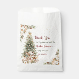 Sacolinha Chá de fraldas de Natal Neutro de Boho