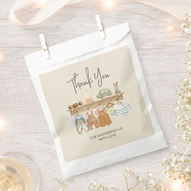 Sacolinha Chá de fraldas De Nursera Watercolor Boho Obrigado (Cortado)