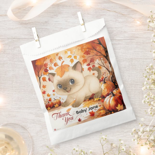 Sacolinha Chá de fraldas de outono para amantes de gatos (Cortado)