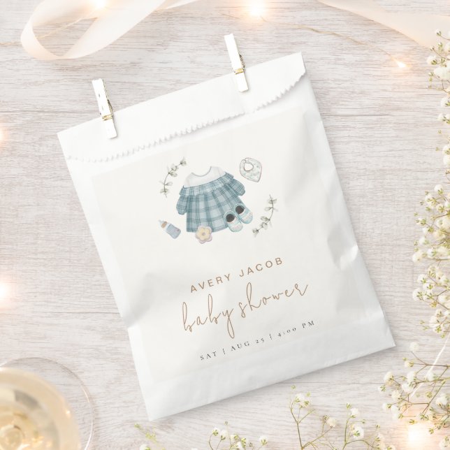 Sacolinha Chá de fraldas de padrão mínimo de roupas modernas (Cortado)