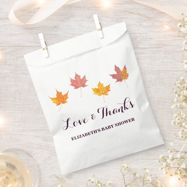 Sacolinha Chá de fraldas de queda das folhas do mapeamento (Cortado)