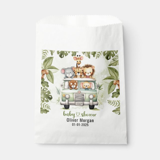 Sacolinha Chá de fraldas de Rapazes da Selva Tropical Safari (Frente)