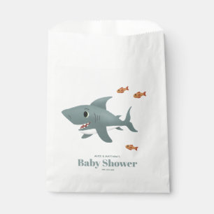 Sacolinha Chá de fraldas de Shark Boys do Mar Azul