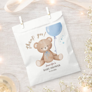 Sacolinha Chá de fraldas de Teddy Bear Blue Balloon Boy