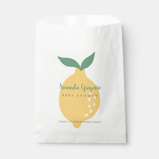 Sacolinha Chá de fraldas de Tema Amarelo-Bonito (Frente)