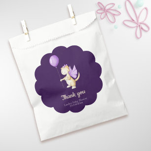 Sacolinha Chá de fraldas de Tema do Dragão Roxo Escuro da Es