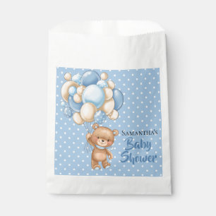 Sacolinha chá de fraldas de ursinho - Azul e Branco