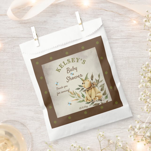 Sacolinha Chá de fraldas de Urso de Teddy da Floresta Bonita (Cortado)