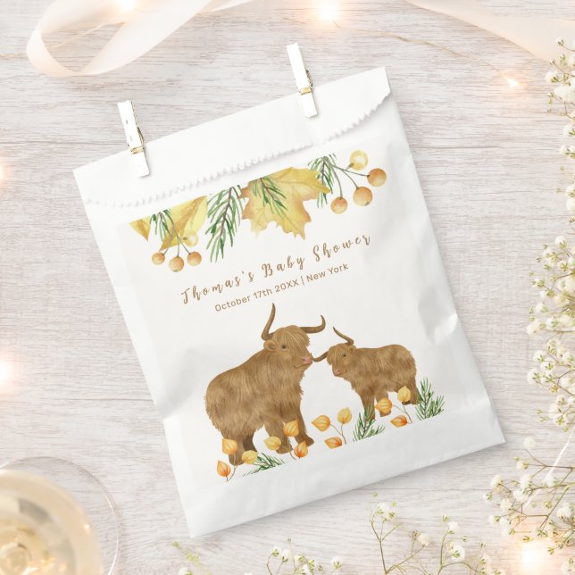 Sacolinha Chá de fraldas de Vaca do Boho Highland Fall Russo (Cortado)