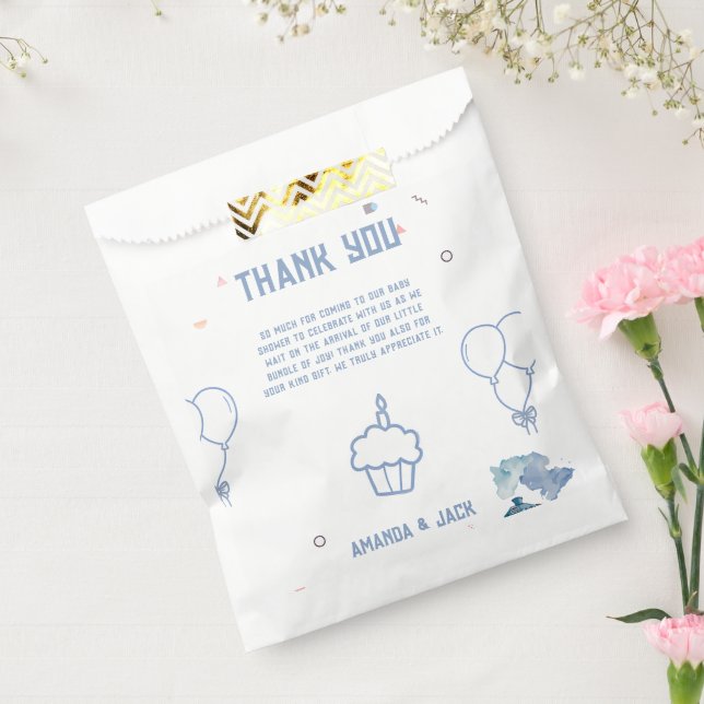 Sacolinha Chá de fraldas de Whiming Boy Balloons Azuis do Co (Selado)