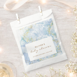 Sacolinha Chá de fraldas Elegante Blue Dourado Agate Boy