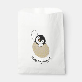 Sacolinha Chá de fraldas Favor Bag, Dourado, Pinguim Bebê