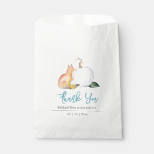 Sacolinha Chá de fraldas Favor Bolsas Queda Pumpkin Fox