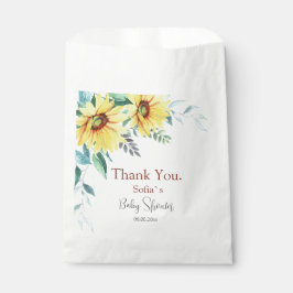 Sacolinha Chá de fraldas favorece Bolsas com girassóis de aq