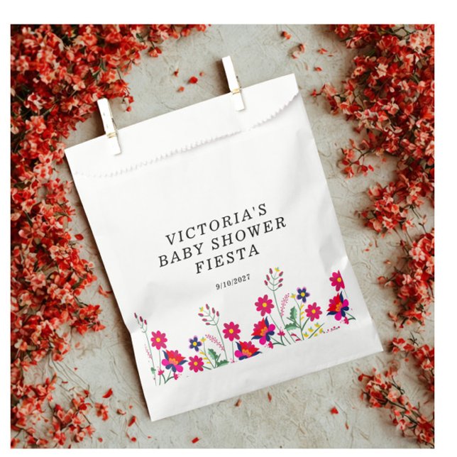 Sacolinha Chá de fraldas Fiesta das flores mexicanas (Criador carregado)