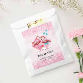 Sacolinha Chá de fraldas Flamingo Moderno Geométrico