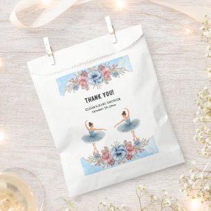 Sacolinha Chá de fraldas Floral Ballerina, Cor Azul-Cura