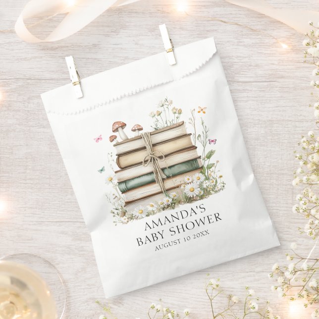 Sacolinha Chá de fraldas Floral de Aquarela (Cortado)