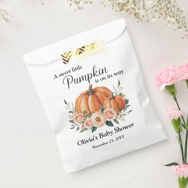Sacolinha Chá de fraldas Floral Elegante Pumpkin (Selado)