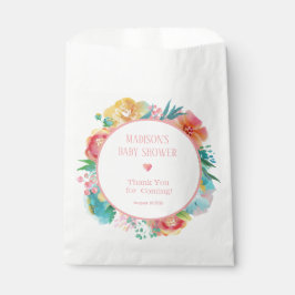 Sacolinha Chá de fraldas Floral Rosa Personalizado