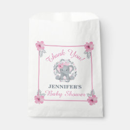 Sacolinha Chá de fraldas Floral Safari Selvagem, Elefante Co