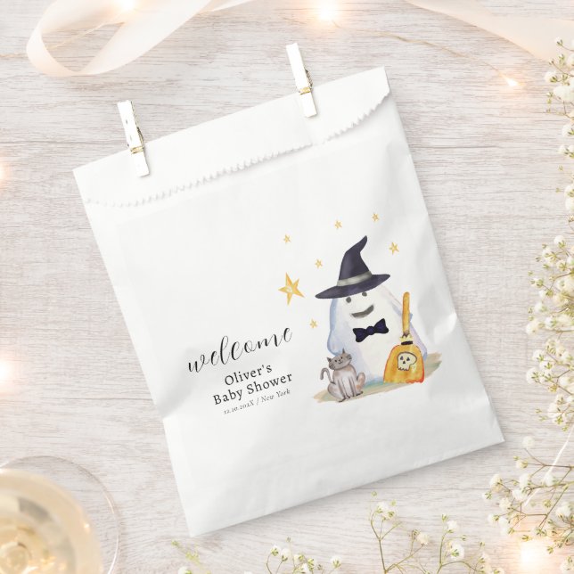 Sacolinha Chá de fraldas Ghost Boy Bonito Boo Bem-vindo (Cortado)